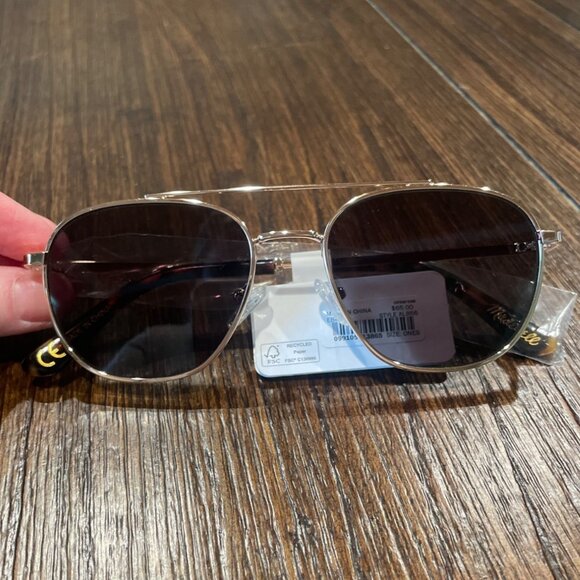 NWT Madewell Women's Suffolk Aviator Sunglasses Brown Perfect Tort Multi AL866 - Picture 1 of 8
